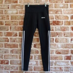 Adidas women's Climalite leggings with pocket & three stripe detail, size S